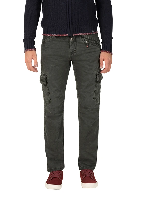 Timezone Men's Regular Ben Cargo Trousers, Green (Tank Green 4046), 32 W/34 L