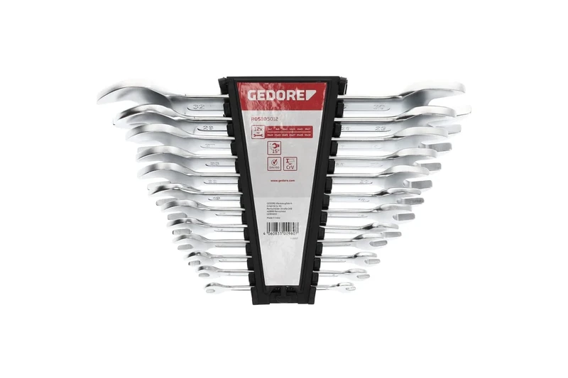 GEDORE red Double open-end spanner set, 12-pc. Set, AF 6-32 mm, Metric, Long, Spanner set, R05105012