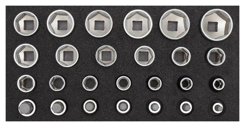 GEDORE Red Socket Spanner Set 1/2 Inch in 1/3 Foam Module, 26 Pieces