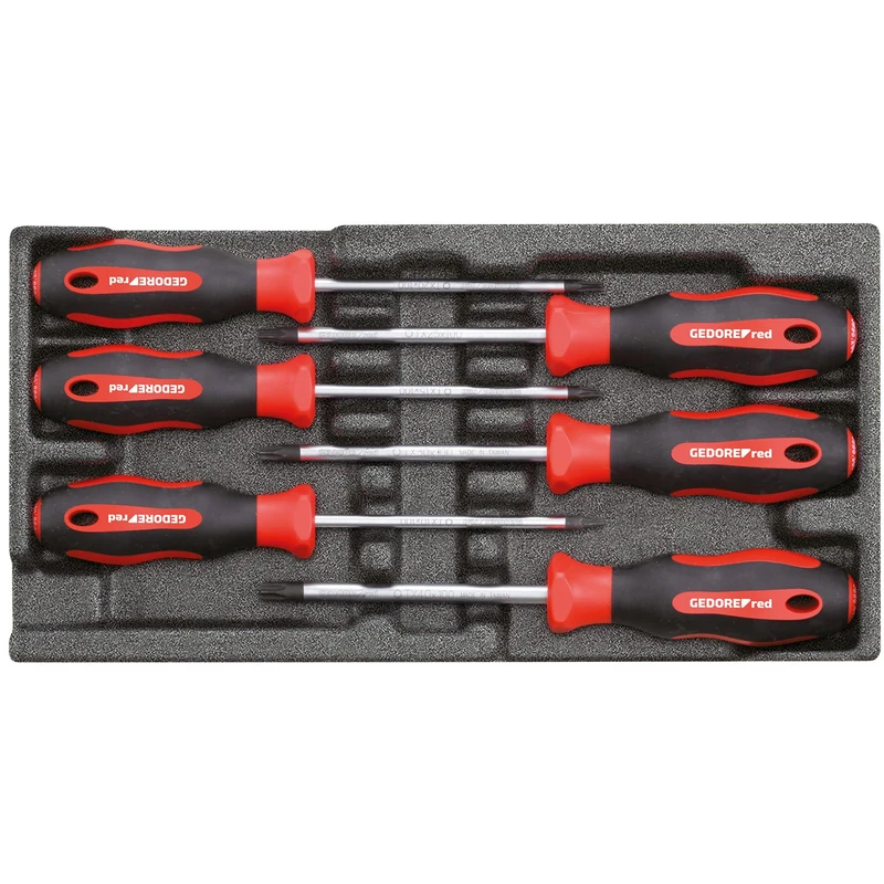 GEDORE Red Screwdriver Set TX in 1/3 Foam Module 6 Pieces - Image 1