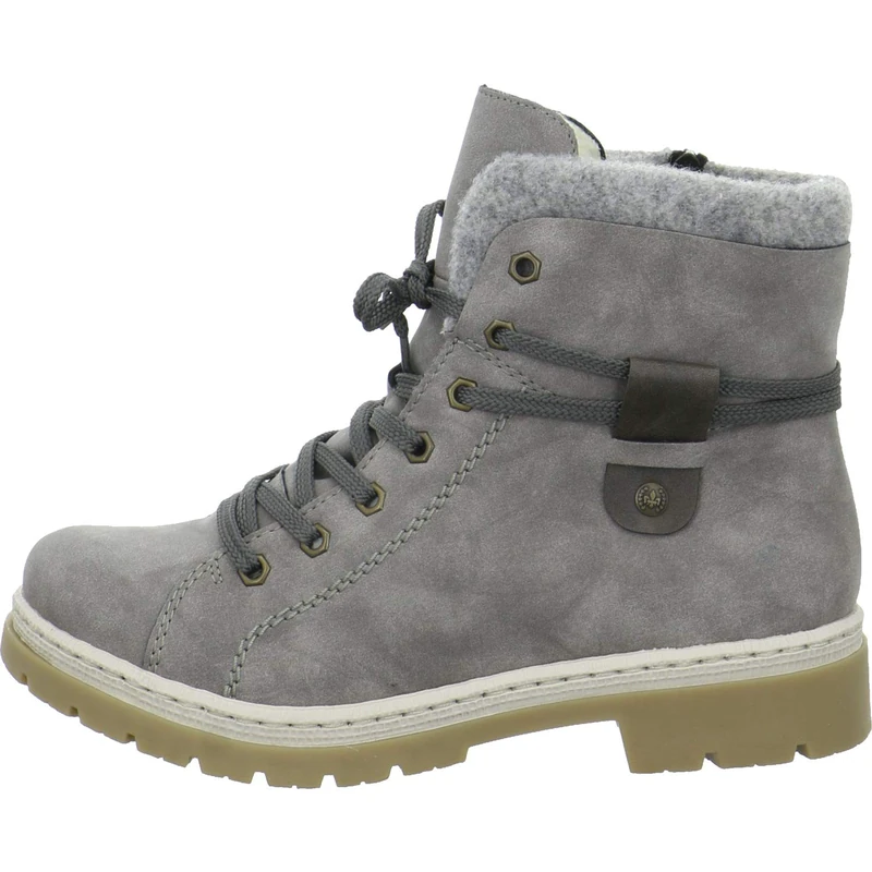 Rieker Y9413 Women's Lace-Up Ankle Boots, Grey Fog Basalt, 4 UK