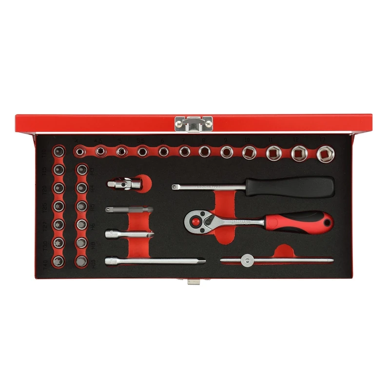GEDORE Red Socket Spanner Set 1/4 Inch 32-Piece in High-Quality Metal
