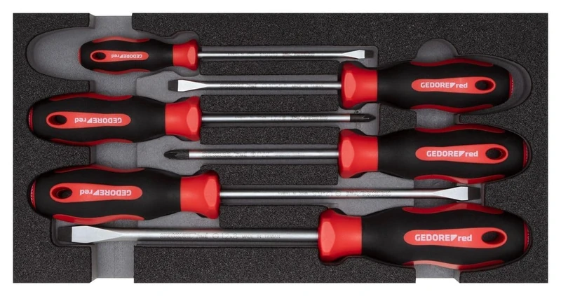 GEDORE Red Screwdriver Set in 1/3 Foam Module 6-Piece