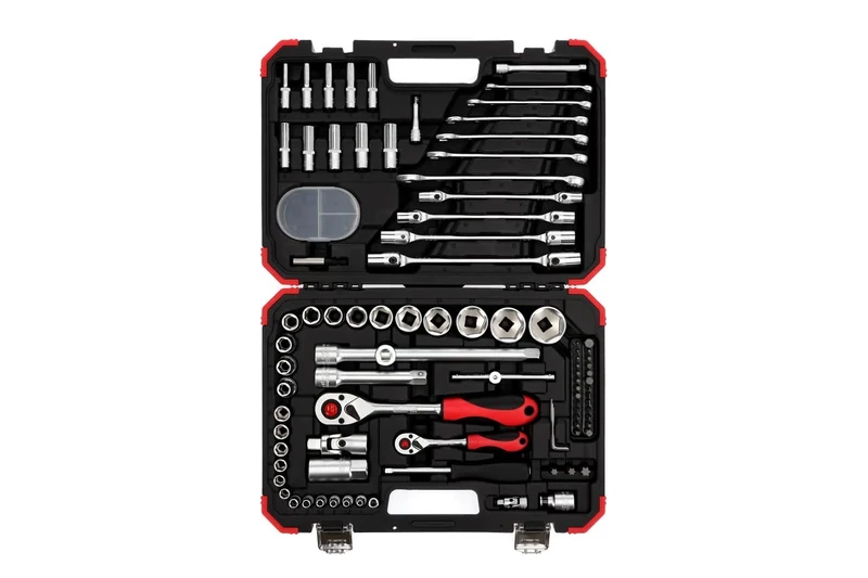 GEDORE R46003092 Steckschl.Satz 1/4+1/2 92tlg red Spanner, 92 Pieces, with Reversible Ratchets, Socket Wrench and bit Set, Zoll