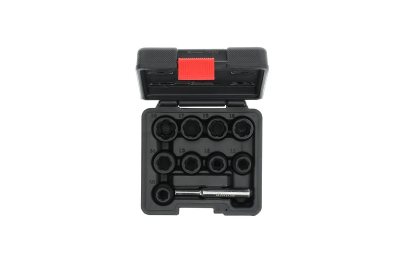 GEDORE R68003010 Spiral Groove Extractor Set 10 Pieces 12.5 mm (1/2 Inch) 44488 mm Red