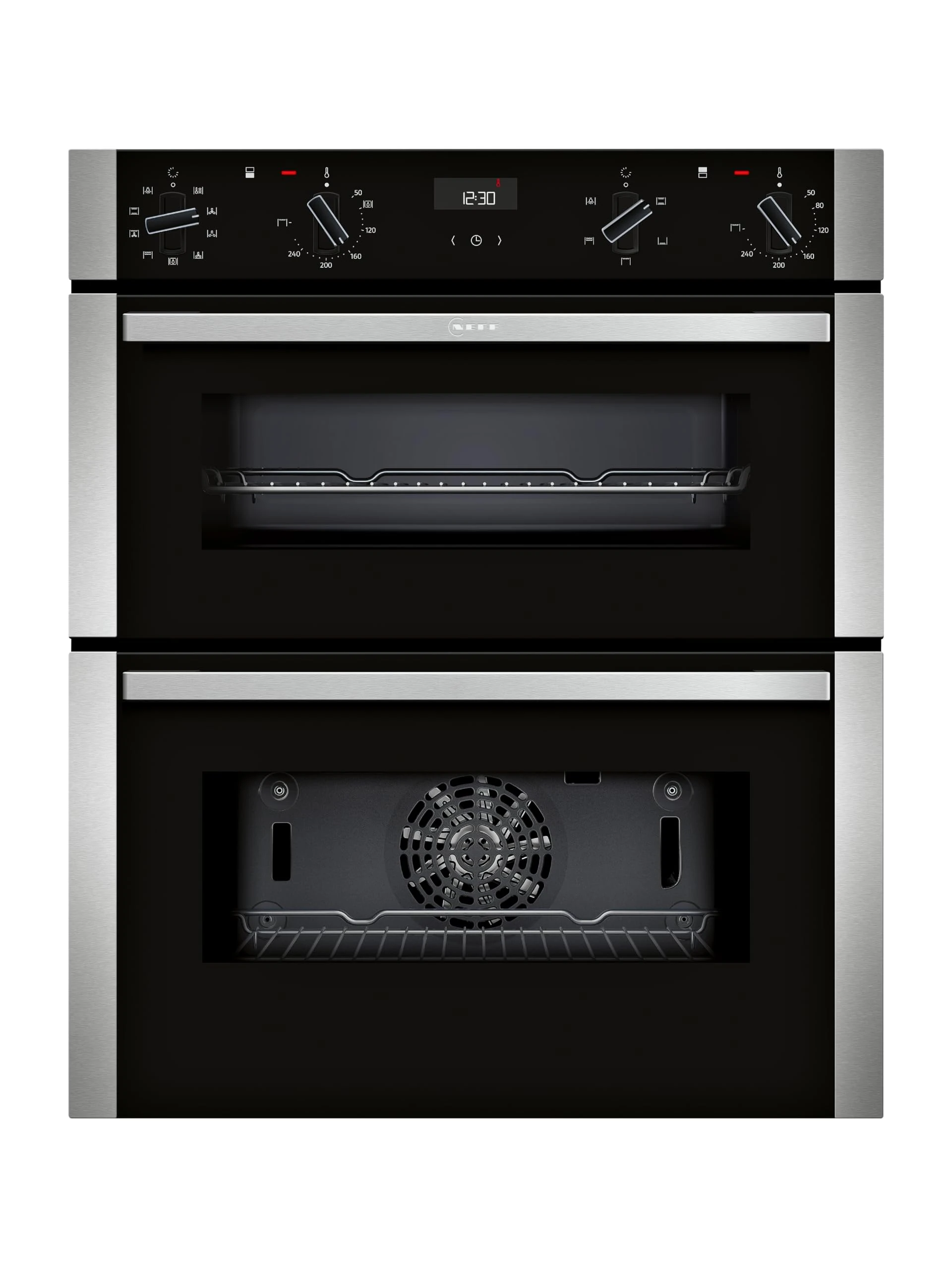 NEFF N50 J1ACE2HN0B Double Under Oven with EasyClean, Cliprails and LCD Display