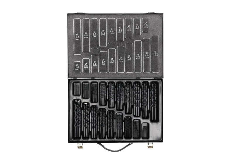 GEDORE red Twist drill bit set, 170-pc., Rolled, Right hand cutting, Tip angle 118°, in Metal box, HS steel, R93500170 - Image 1