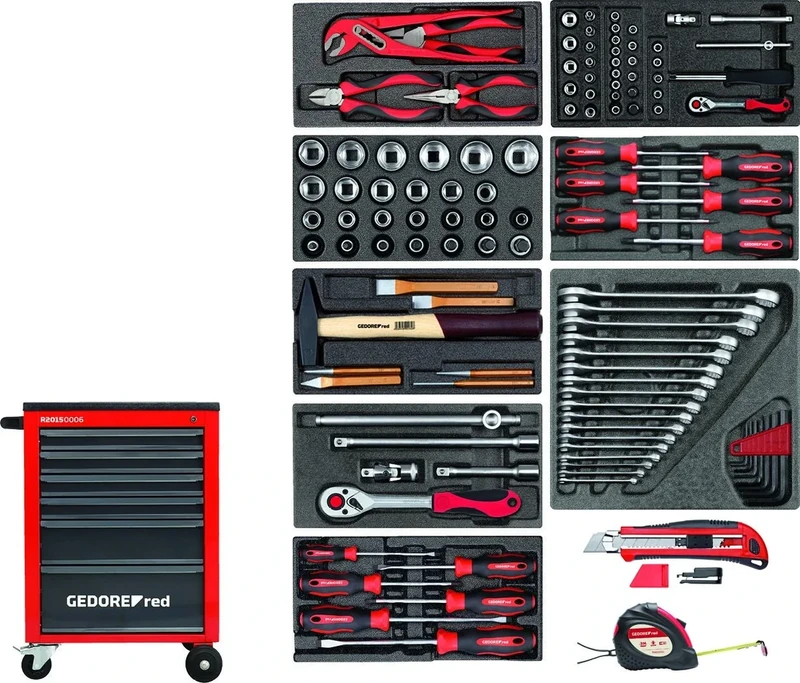 GEDORE Red Mechanic Tool Set in Workshop Trolley 119 Pieces