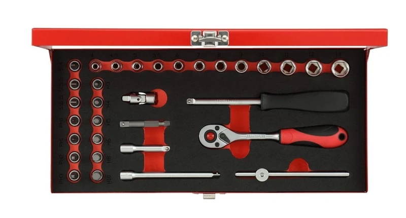 Gedore Red Socket Spanner Set 1/4 Inch 32 Pieces