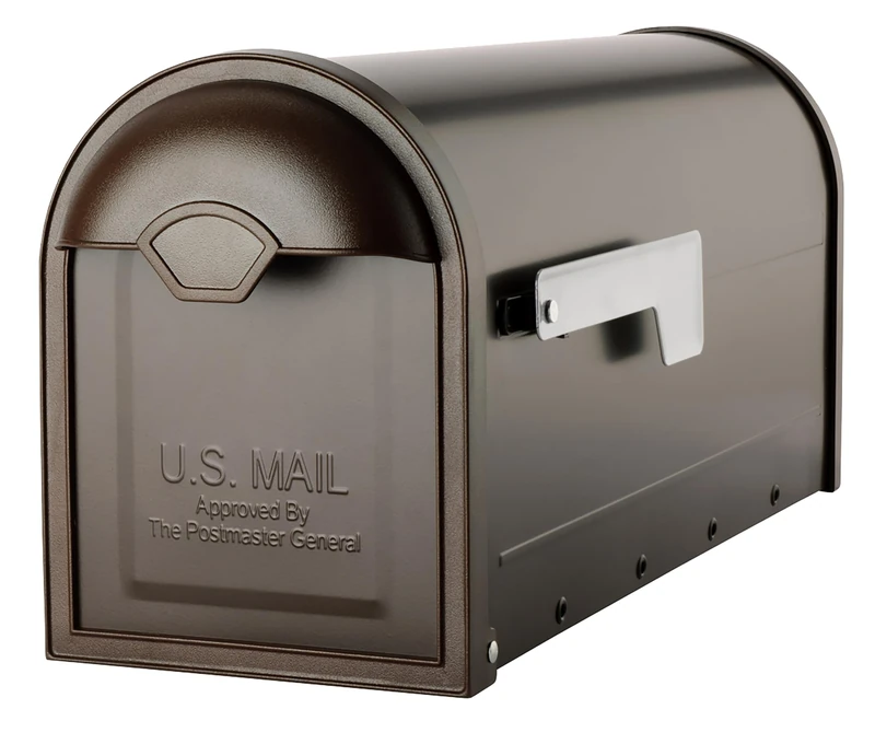 ARCHITECTURAL MAILBOXES 8830RZ-10 Winston Post Mount Mailbox, Rubbed Bronze