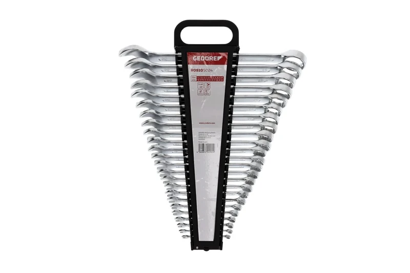 Gedore Red Combination Spanner Set, 24 Pieces, SW 6-32, Chrome Vanadium Steel, Silver