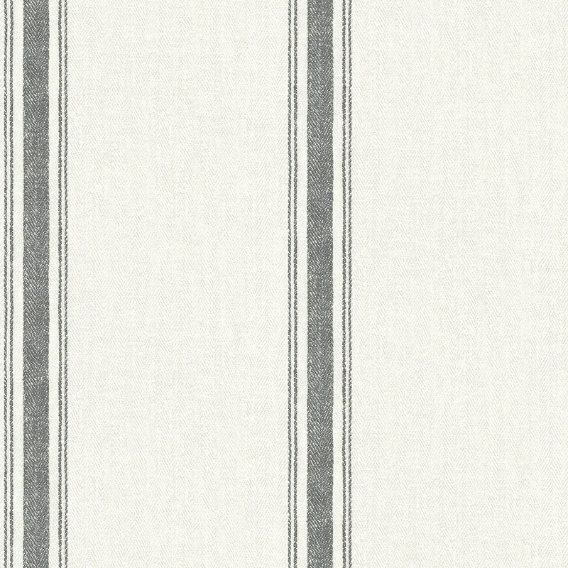 Chesapeake 3115-12461 Linette Black Fabric Stripe Wallpaper - Image 1