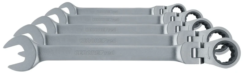 GEDORE Red Combination Ratchet Spanner Set Metric 5-Piece