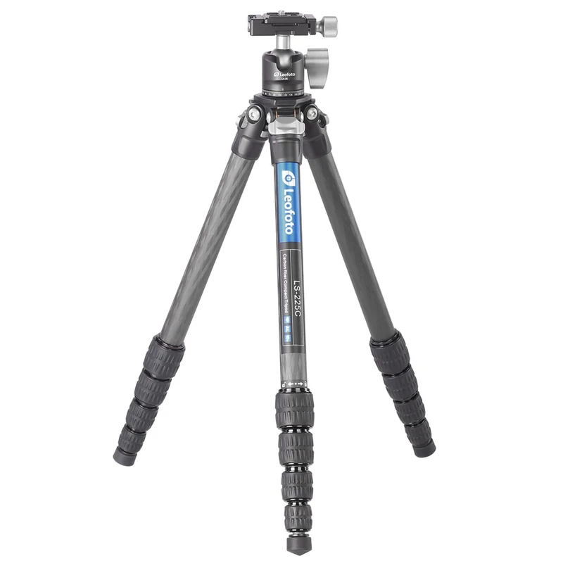Leofoto - Ranger - Carbon Tripod For Cameras - Load capacity of 4kg - Extendable Feet - Min. Height of 12,5 cm to a Max. Height of 128 cm - LS-225C + Ballhead LH-25