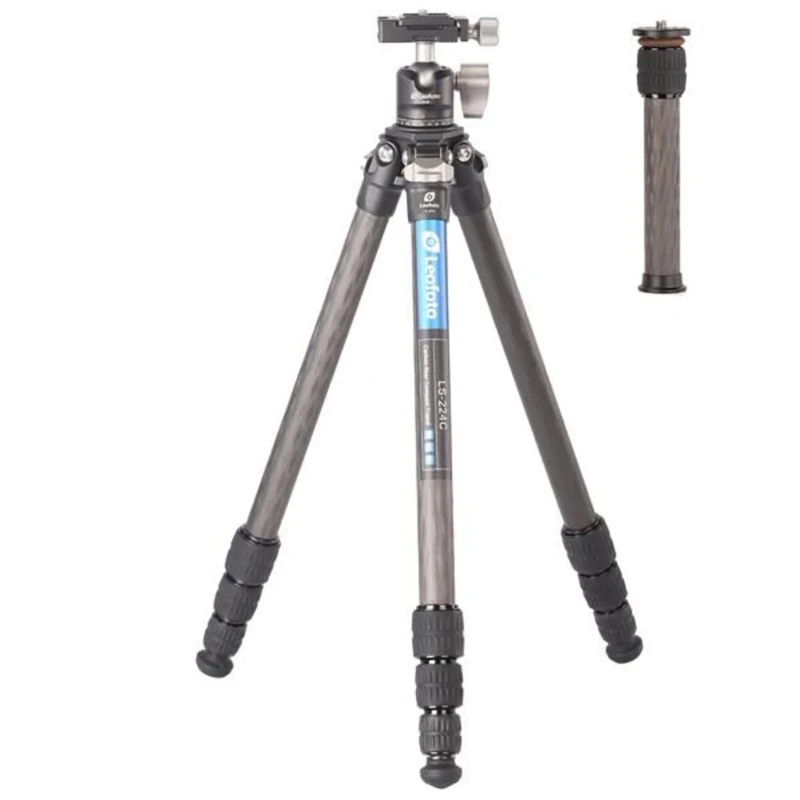 Leofoto - Ranger - Carbon Tripod For Cameras - Including Ballhead - Load capacity of 6kg - Extendable Feet - Min. Height of 5,7 cm to a Max. Height of 109 cm - LS-224C + Ballhead LH-25