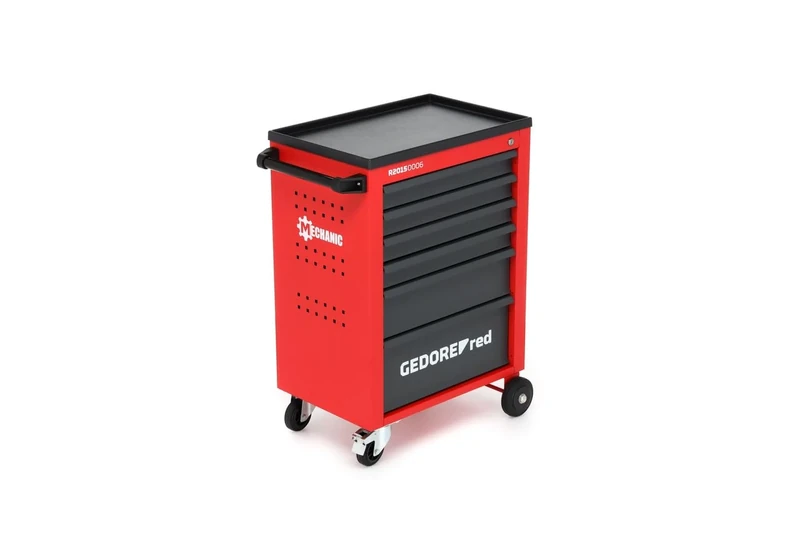 Gedore Red MECHANIC Workshop Trolley, 6 Drawer Tool Trolley, Sheet Steel, Lockable, R20150006