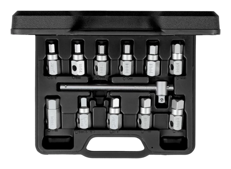 GEDORE Red Oil Service Key Set 3/8 Inch 12-Piece Assembly and Disassembly of Oil Drain and Transmission Oil Control Screws
