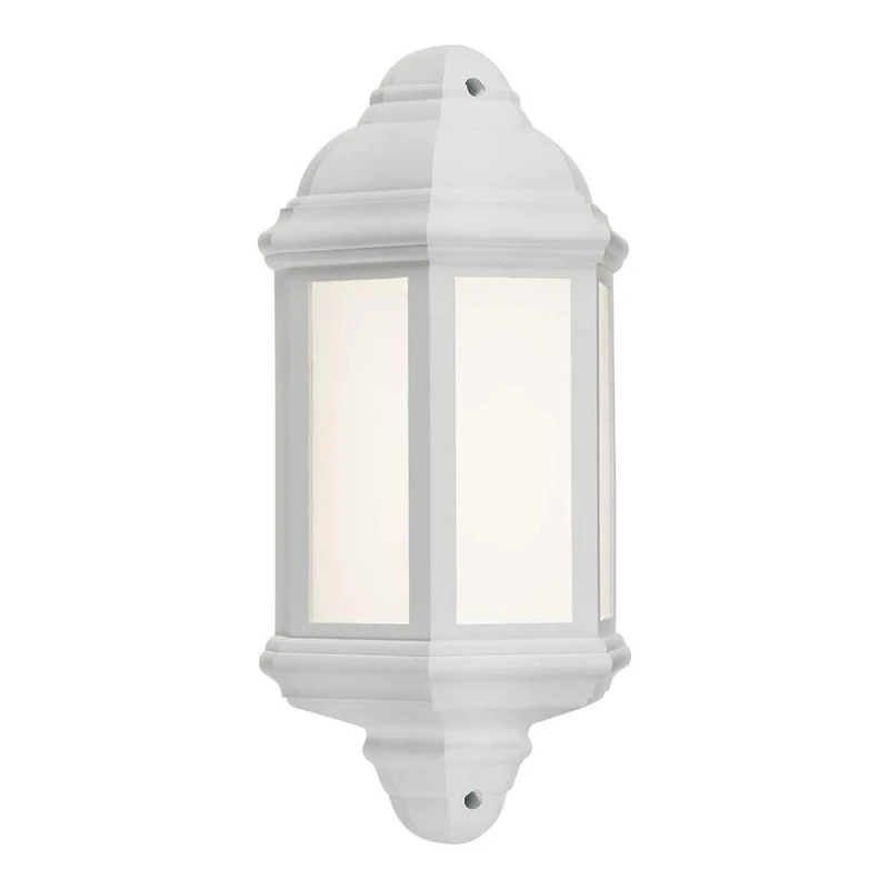 Knightsbridge 230V IP54 LED Half Wall Lantern - White