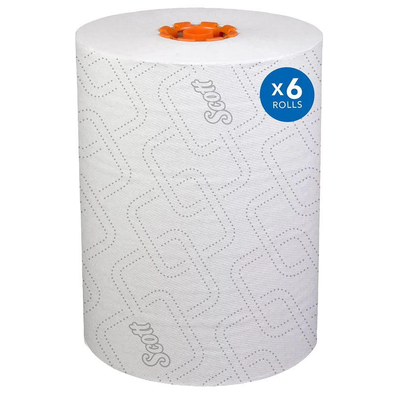 Kimberly-Clark 47035 Slimroll Hard Roll Towel, Orange Plug, White (Pack of 6)