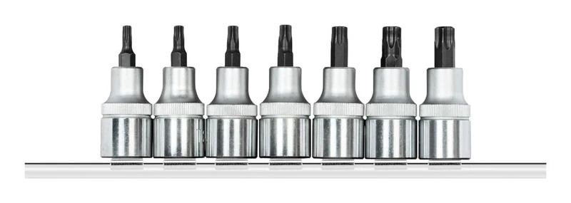 GEDORE Red Screwdriver Bits 1/2 Inch TX on Connector Strip 7 Pieces