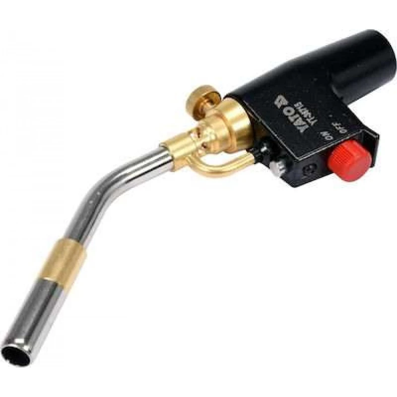 YATO YT-36715 Professional Turbo Gas Soldering Lamp with Piezo Ignition 2800 °C 2 KW Auto Start/Stop Turbo Burner Blow Torch Bunsen Burner, Gold, Silver, Black