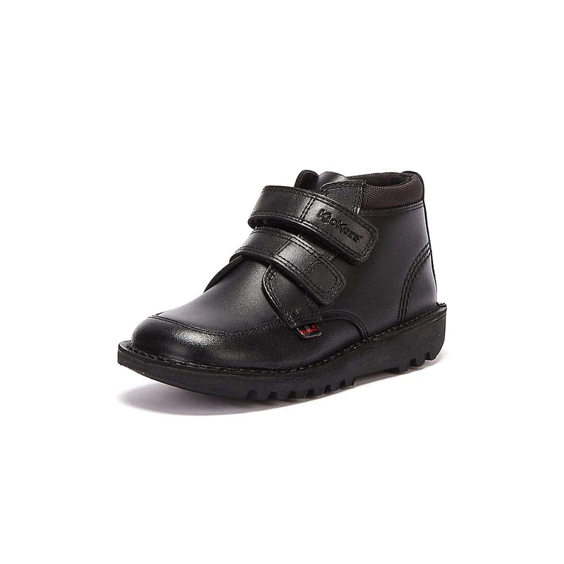 Kickers Boys Kick Scuff Hi School Shoes, Black, 6 UK Child