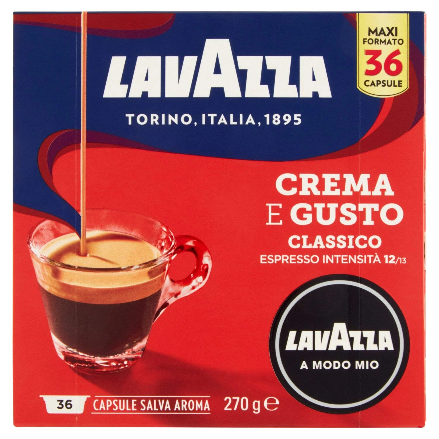 Lavazza A Modo Mio Crema e Gusto Coffee Pods Espresso, 36 Capsules