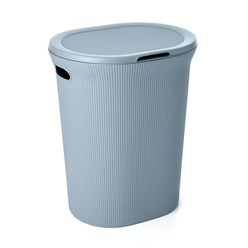 Tatay Baobab Laundry Basket, 40L Capacity, Polypropylene, BPA free, with Lid. Mist Blue. Measures 41 x 33 x 50 cm - Image 1