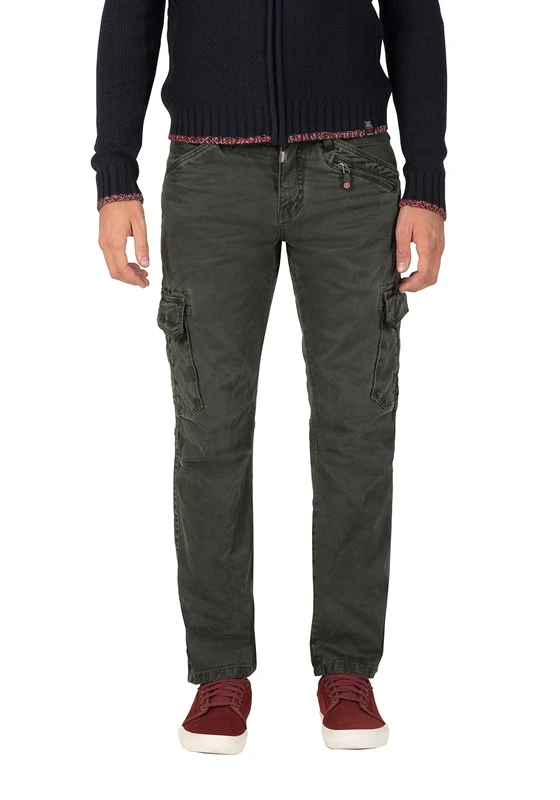 Timezone Men's Regular Ben Cargo Trouser, Green (Tank Green 4046), 31 W/32 L