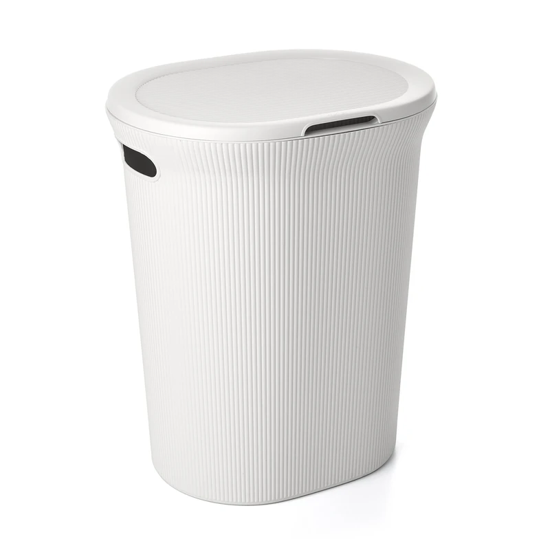 Tatay Baobab Laundry Basket, 40L Capacity, Polypropylene, BPA free, with Lid. Pergamon White. Measures 41 x 33 x 50 cm