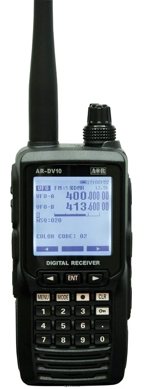 AOR AR-DV10 – Handheld SDR Broadband Receiver (100 kHz - 1300 MHz) | Digital & Analog Radio Scanner for DMR, TETRA, P25, NXDN | IPX5 Waterproof, Includes 2000 mAh Battery & SD Card
