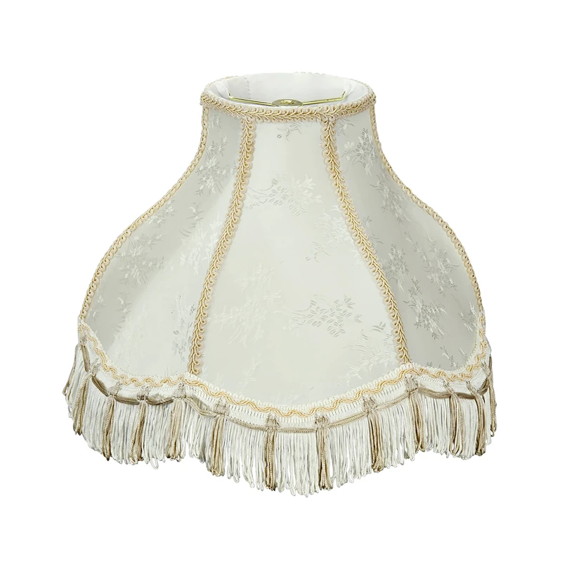 Aspen Creative 30331 Transitional Scallop Bell Shape Spider Construction Lamp Shade in Ivory, 13" Wide (5" x 13" x 9 1/2")