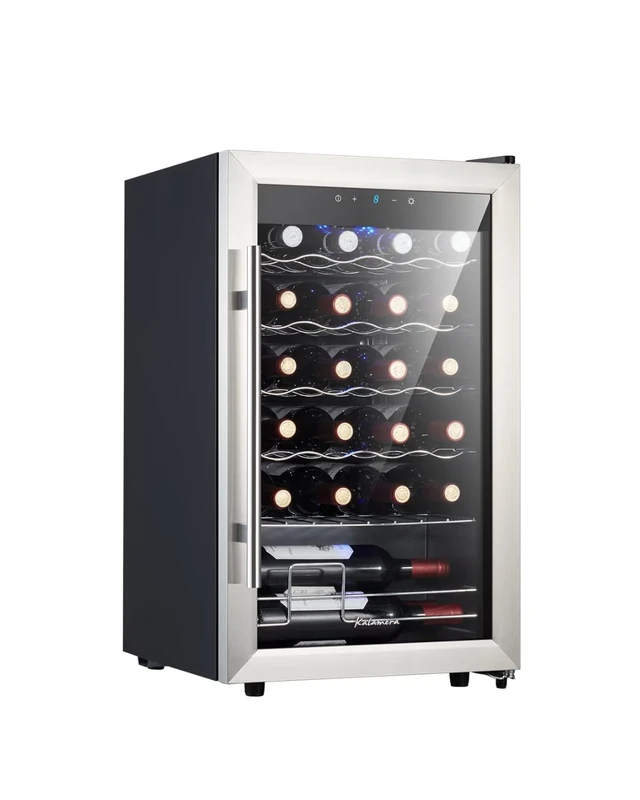 Kalamera Wine Fridge, 24 Bottles Wine Cooler Fridge with Stainless Steel Glass Door, 68L, KRC-24SS