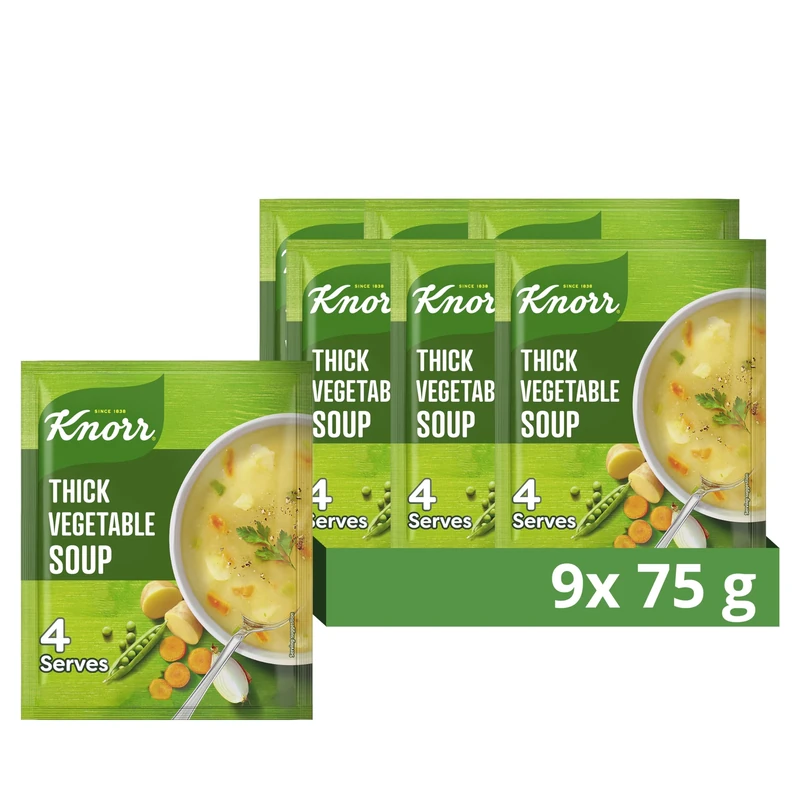 Knorr Thick Vegetable Dry Soup, 9 x 75 g