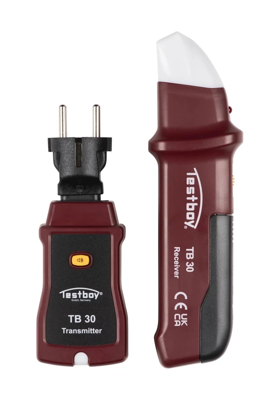 Testboy 30 fuse finder (assigning circuit breakers to the socket, consisting of transmitter & receiver, contactless, automatic switching between test and search mode), red/black