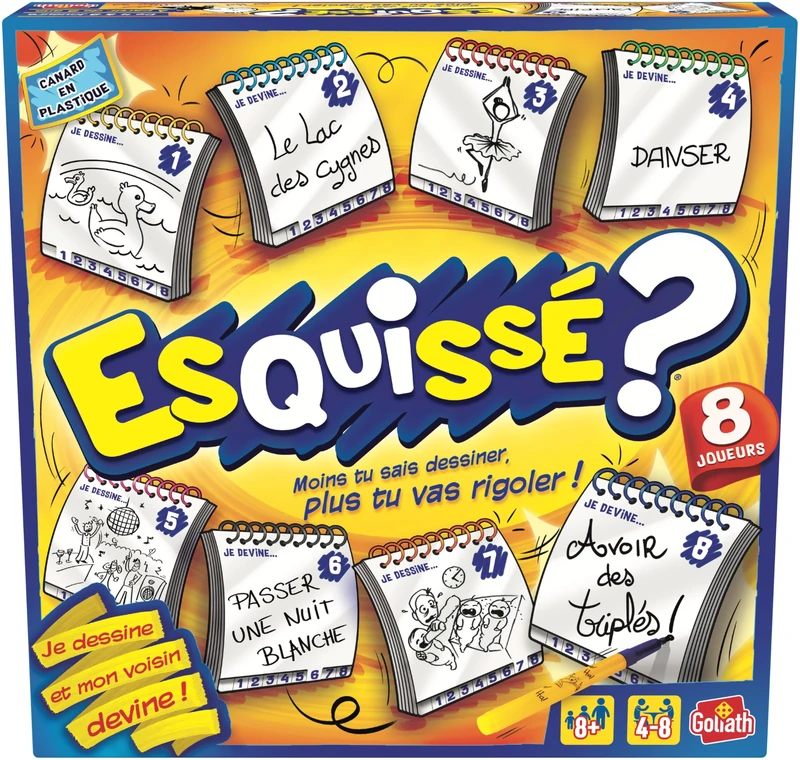 Goliath Esquissé (French Version), Board Game from 8 Years - Guess Your Drawing to Your Neighbor - Includes Notebooks for Drawing
