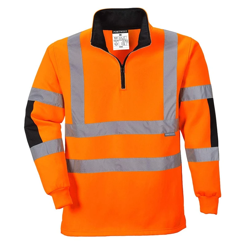 Portwest B308ORR4XL Xenon Rugby Sweatshirt, 4X-Large, Orange