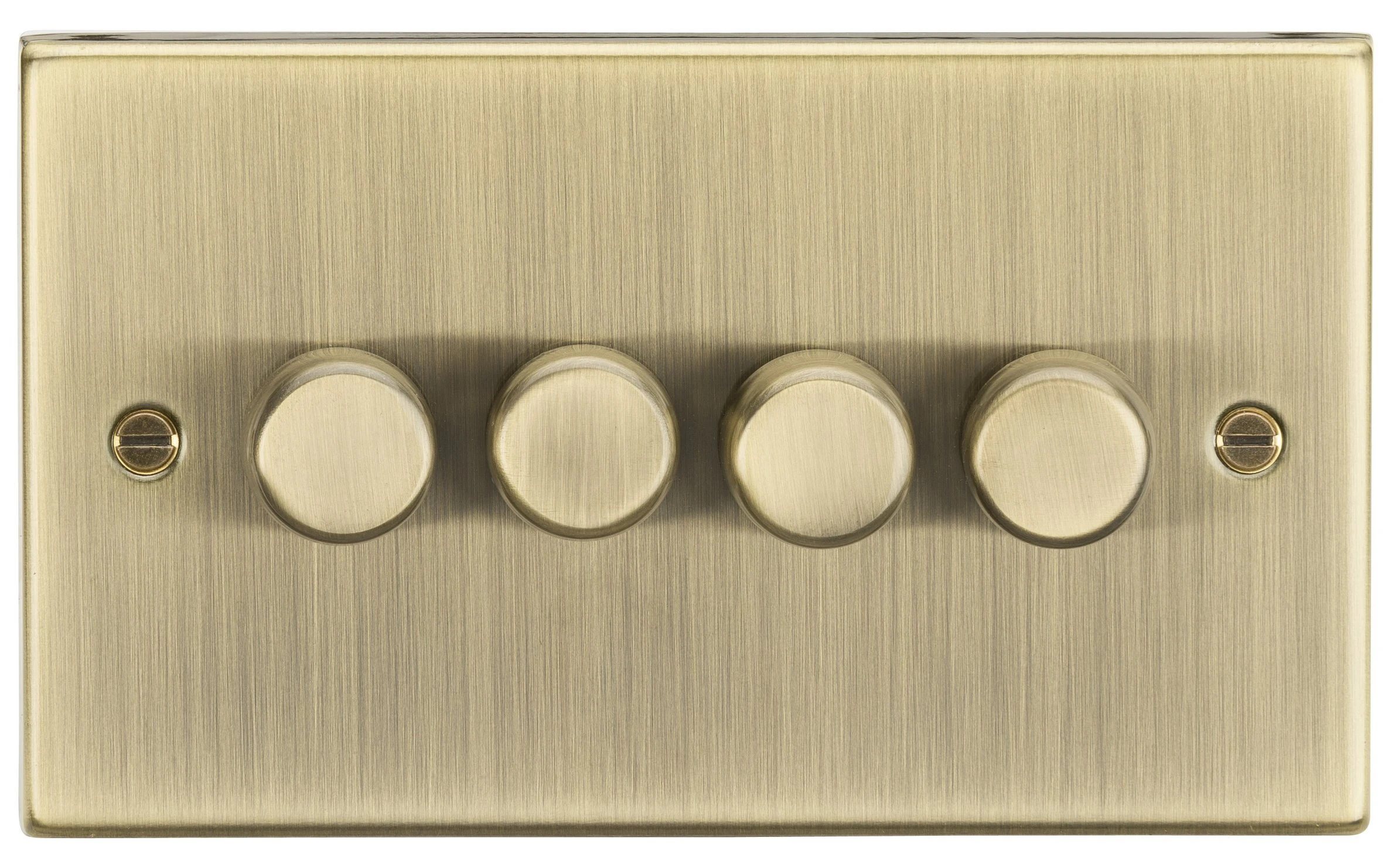 Knightsbridge CS2184AB Square Edge Antique Brass 4G 2 Way Dimmer, Antique Brass