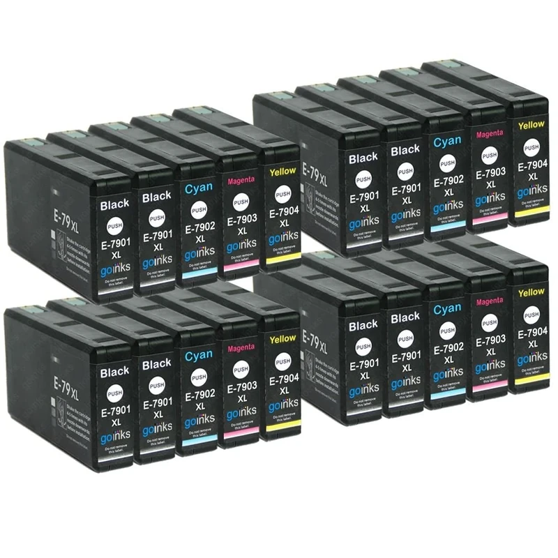 Go Inks 4 Sets of 4 + Extra Black Ink Cartridges to replace Epson T7906 + T7901 (79XL Series) Compatible/non-OEM for Epson Workforce Pro Printers (20 Inks)