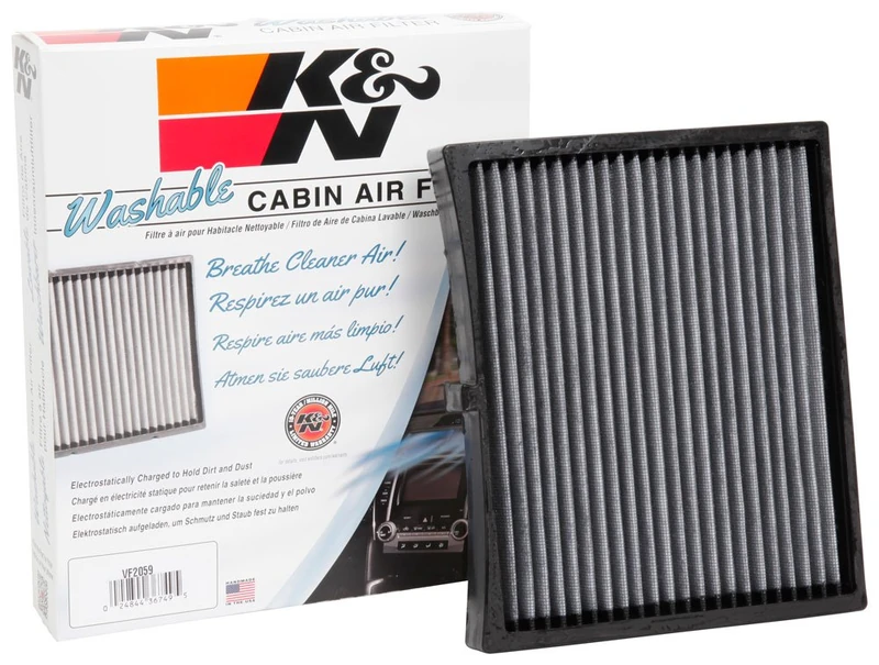 K&N LIFETIME Cabin Air Filter: Premium, Washable, Clean Air for your Cabin: Compatible with 2017-2024 Hyundai/KIA: Accent, Elantra, I20, I30, Cerato, Forte, K3, Rio, VF2059