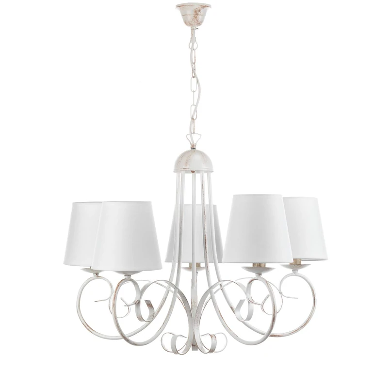 ONLI - Pompei 5 Lights Chandelier with lampshades Bianco