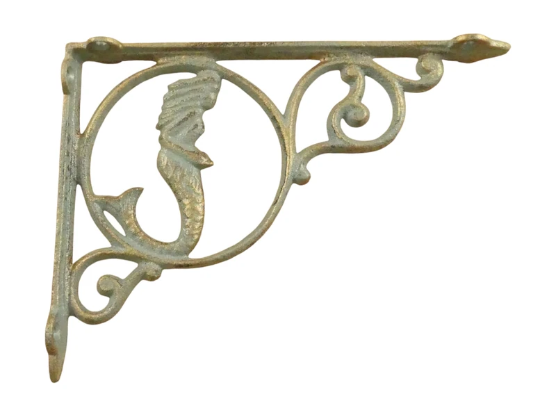 Midwest Craft House 6 Cast Iron Mermaid Nautical Wall Mount Brackets