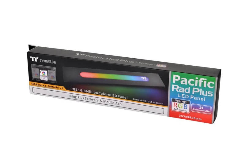 Thermaltake CL-W220-PL00SW-A Pacific Rad Plus LED Panel/RGB/Software Controlled - Black/RGB