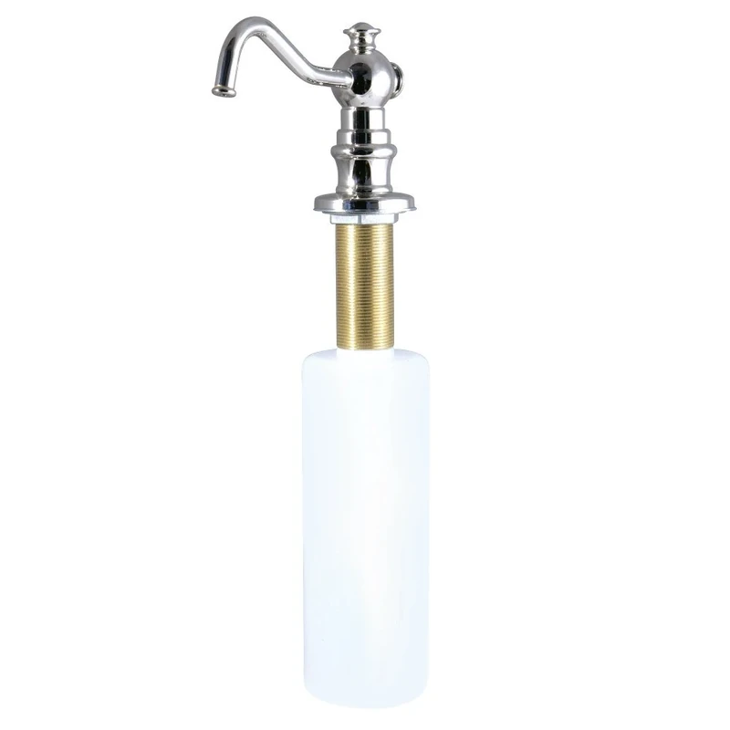 Kingston Brass SD7606 Curved Nozzle Metal Soap Dispenser, Polished Nickel, 11-13/16"L