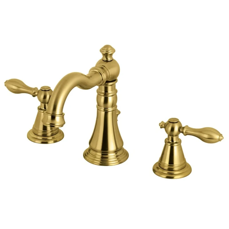 Fauceture FSC1973AL Kingston English Classic Widespread Bathroom Faucet with Retail Pop-Up, Brushed Brass, 5-5/16\