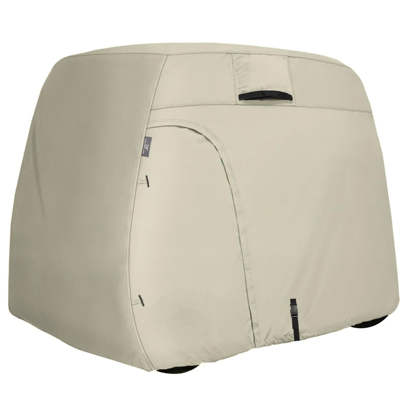 Explore Land 600D Waterproof Golf Cart Cover Fits for Most Brand 4 Passengers Golf Cart (Light Tan)