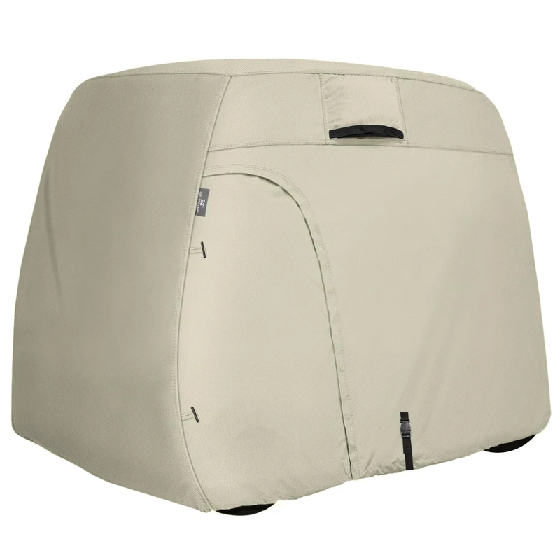 Explore Land 600D Waterproof Golf Cart Cover Fits for Most Brand 2 Passengers Golf Cart (Light Tan)