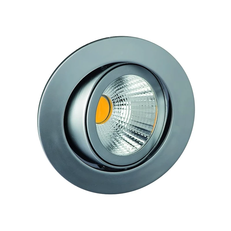 LED recessed str. 8 W, Chrome matt, Round, 2700 K, Comfort White, 35°
