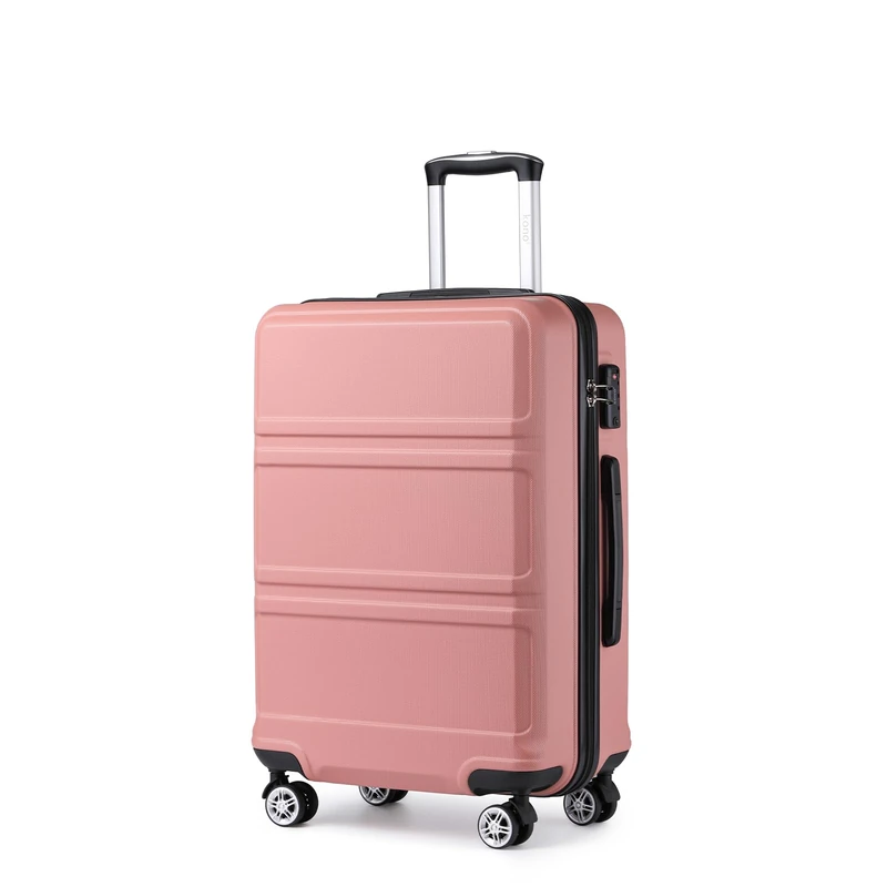 Kono 20 inch Cabin Suitcase Lightweight ABS Carry-on Hand Luggage 4 Spinner Wheels Trolley Case 51.5x38x20 cm(Nude)