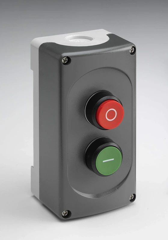 ABB 2GORSC-EN Two Gang Pushbutton, Start/Green & E Stop/Red, Plastic